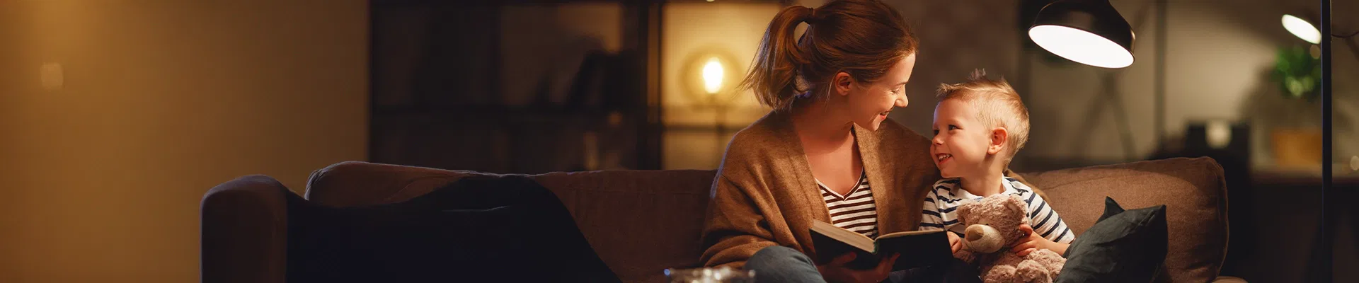 Image of mother and son spending time together and their home is part by CDE energy