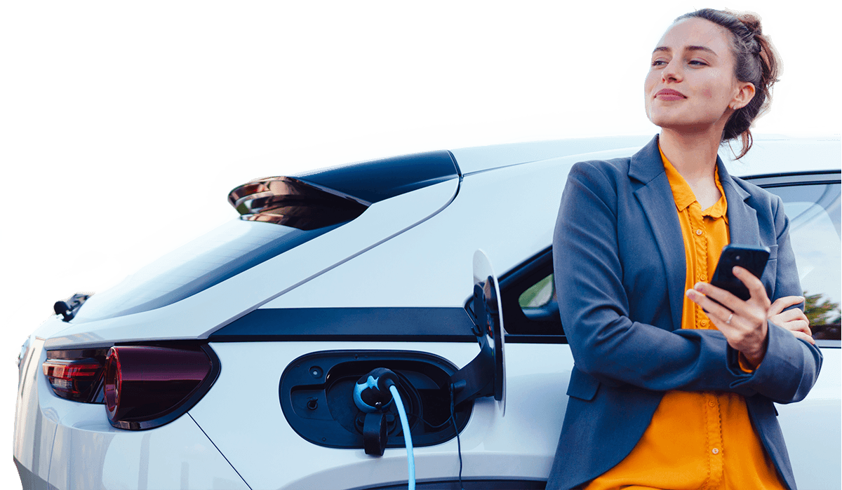 Image of women charging electric vehicl