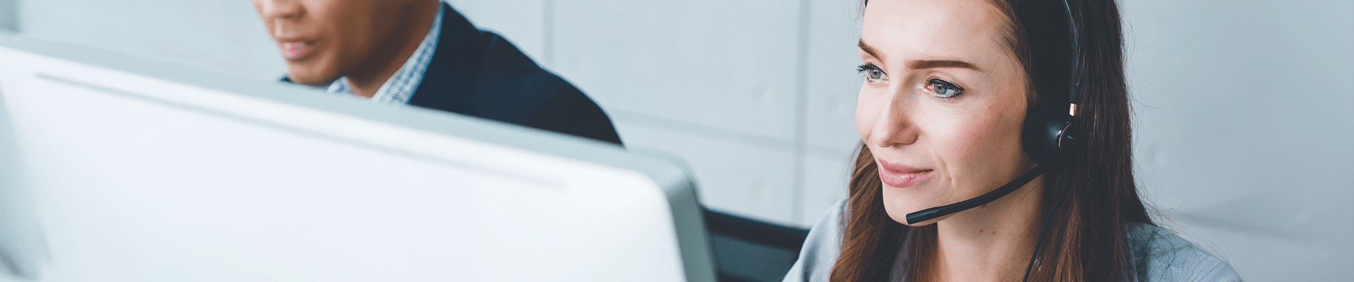 Image of customer service representative answering a phone call