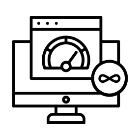 Unlimited bandwidth icon